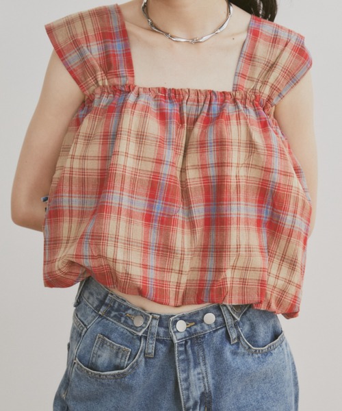 MERLOT（メルロー）の「チェックタンクビスチェ（タンクトップ）」 - WEAR