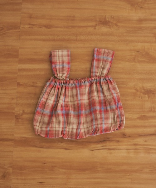 MERLOT（メルロー）の「チェックタンクビスチェ（タンクトップ・レディース・グリーン/レッド・FREE）」の4枚目の写真