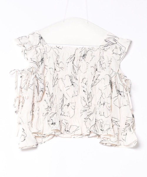 TORTE（トルテ）の「オープンショルダーシャーリングブラウス（シャツ/ブラウス・レディース・ホワイト/ホワイト系その他/ブラック系その他・FREE）」の3枚目の写真