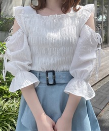 TORTE | オープンショルダーシャーリングブラウス(シャツ/ブラウス)