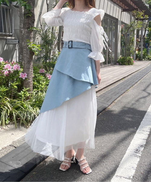 TORTE（トルテ）の「オープンショルダーシャーリングブラウス（シャツ/ブラウス・レディース・ホワイト/ホワイト系その他/ブラック系その他・FREE）」の21枚目の写真