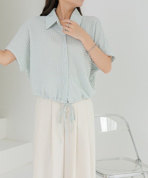 BANNER SELECT(バナーセレクト)の「ドロストショートトップス(Tシャツ/カットソー・レディース・ベージュ/ブラック/ホワイト/グリーン・FREE)」の22枚目の写真