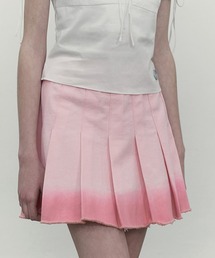 KIRSH GRADATION PLEATS DENIM SKIRT キルシー グラデーション プリーツ デニム スカート