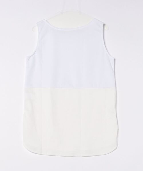 STYLEBLOCK（スタイルブロック）の「裾メッシュ切替ノースリーブトップス（Tシャツ/カットソー・レディース・ホワイト/グレー/ブラック・M/XL/L）」の4枚目の写真