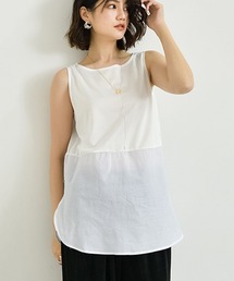 STYLEBLOCK | 裾メッシュ切替ノースリーブトップス(Tシャツ/カットソー)