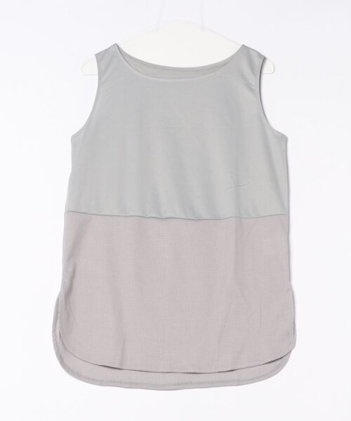 STYLEBLOCK（スタイルブロック）の「裾メッシュ切替ノースリーブトップス（Tシャツ/カットソー・レディース・ホワイト/グレー/ブラック・M/XL/L）」の7枚目の写真