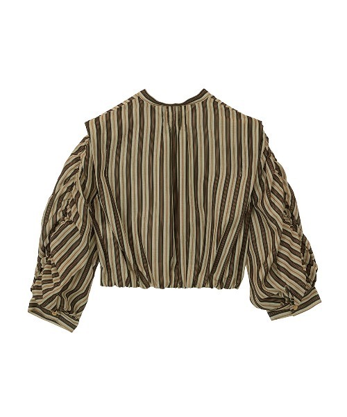 Ameri（アメリ）の「MEDI 2WAY SHEER STRIPE COMPACT SHIRT（シャツ