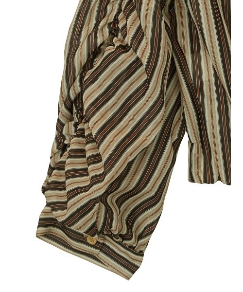 Ameri（アメリ）の「MEDI 2WAY SHEER STRIPE COMPACT SHIRT（シャツ