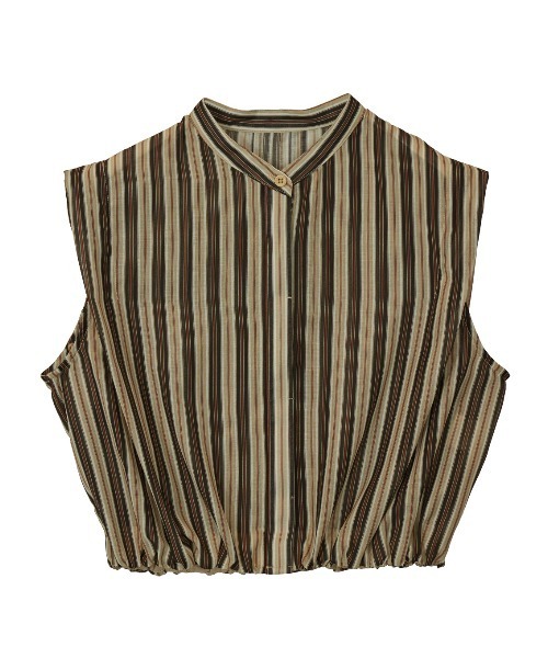 Ameri（アメリ）の「MEDI 2WAY SHEER STRIPE COMPACT SHIRT（シャツ