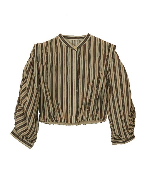 Ameri（アメリ）の「MEDI 2WAY SHEER STRIPE COMPACT SHIRT（シャツ