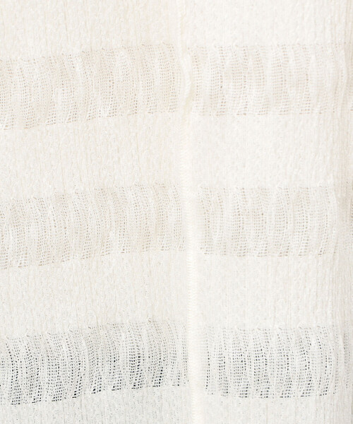 ONIGIRI（オニギリ）の「シアーボーダー　ＶネックＴシャツ（Tシャツ/カットソー・レディース・ターコイズブルー/イエロー/ネイビー/オフホワイト・FREE）」の11枚目の写真