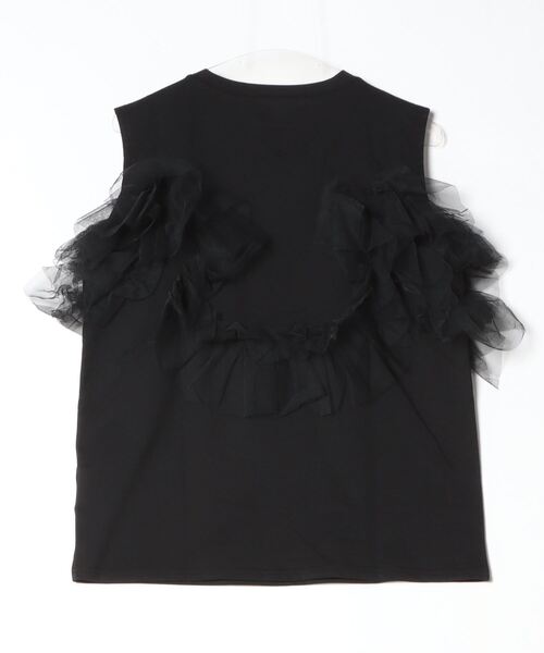 &soiree(アンドソワレ)の「&soiree 天竺チュールドッキングプルオーバー(Tシャツ/カットソー・レディース・ブラック/杢グレー/オフホワイト・F)」の11枚目の写真