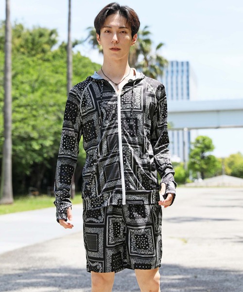 【セール】【2024】ラッシュガード ジップアップパーカーとサーフパンツのセットアップ（ラッシュガード）｜TopIsm（トップイズム）