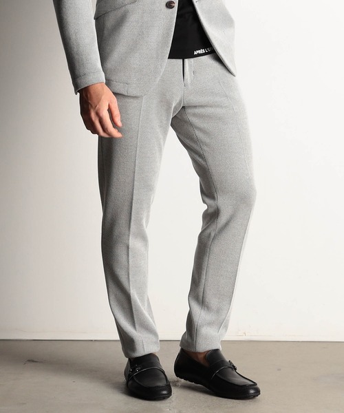 HIDEAWAYS NICOLE（ハイダウェイニコル）の「Ｗフェイスストレッチイージーパンツ（スラックス・メンズ・チャコールグレー/ホワイト×ブラック/ブラック/トップグレー/ネイビー・SMALL/MEDIUM/LARGE/X-LARGE）」の2枚目の写真