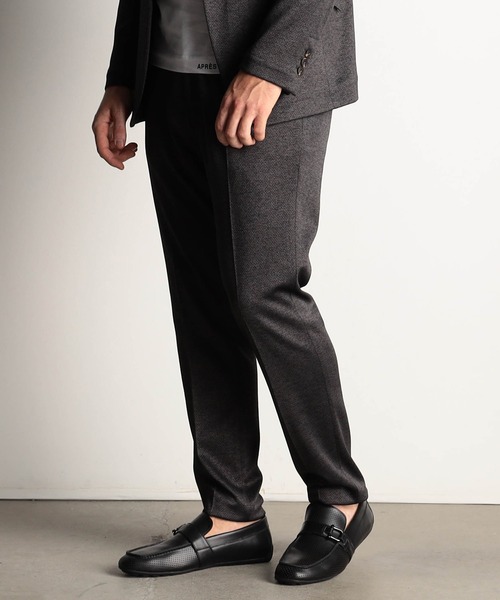 HIDEAWAYS NICOLE（ハイダウェイニコル）の「Ｗフェイスストレッチイージーパンツ（スラックス・メンズ・チャコールグレー/ホワイト×ブラック/ブラック/トップグレー/ネイビー・SMALL/MEDIUM/LARGE/X-LARGE）」の3枚目の写真