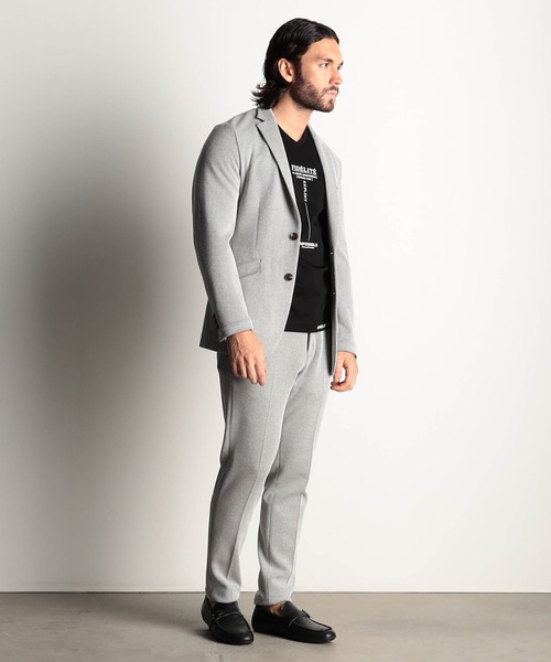 HIDEAWAYS NICOLE（ハイダウェイニコル）の「Ｗフェイスストレッチイージーパンツ（スラックス・メンズ・チャコールグレー/ホワイト×ブラック/ブラック/トップグレー/ネイビー・SMALL/MEDIUM/LARGE/X-LARGE）」の7枚目の写真