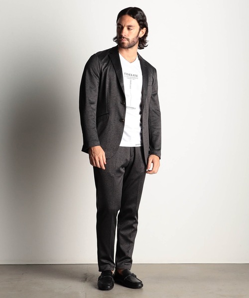 HIDEAWAYS NICOLE（ハイダウェイニコル）の「Ｗフェイスストレッチイージーパンツ（スラックス・メンズ・チャコールグレー/ホワイト×ブラック/ブラック/トップグレー/ネイビー・SMALL/MEDIUM/LARGE/X-LARGE）」の11枚目の写真