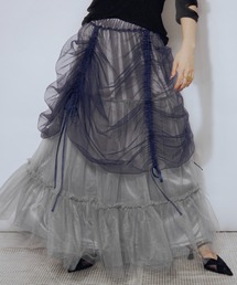 Drape shirring チュールマルチスカート
