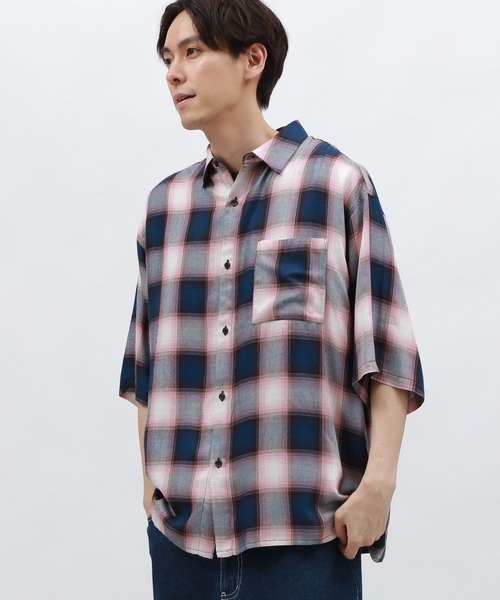 LAKOLE(ラコレ)の「オンブレレーヨンチェックシャツ / 128516(シャツ/ブラウス・メンズ・ブラック/ブルー/ピンク・MEDIUM/LARGE)」の5枚目の写真