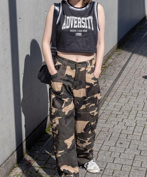 WEGO(ウィゴー)の「WEGO/ロゴプリントメッシュタンク(タンクトップ・レディース・ブラック/アイボリー・FREE)」の7枚目の写真