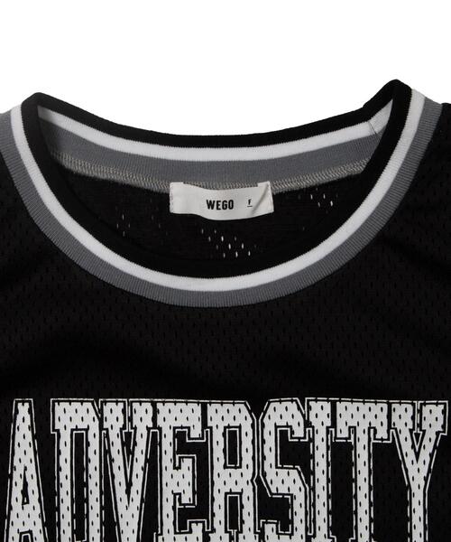 WEGO(ウィゴー)の「WEGO/ロゴプリントメッシュタンク(タンクトップ・レディース・ブラック/アイボリー・FREE)」の4枚目の写真