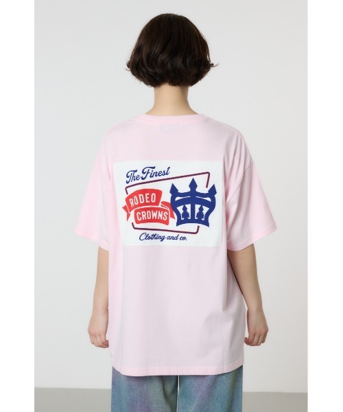 RODEO CROWNS WIDE BOWL（ロデオクラウンズワイドボウル）の「ビッグ パッチ Ｔシャツ（Tシャツ/カットソー・レディース・ライトピンク/オフホワイト/ブラック・FREE）」の10枚目の写真