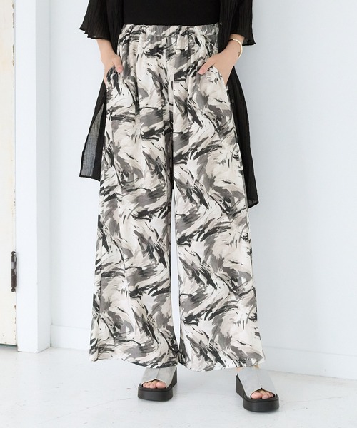 LEPSIM（レプシィム）の「楊柳柄イージーパンツ2　133285（その他パンツ・レディース・ブラック/ブラウン/ライトグリーン・FREE）」の2枚目の写真