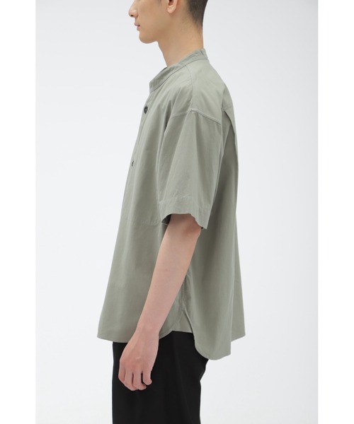 MHL.（エムエイチエル）の「WORN COTTON PLAINWEAVE（シャツ/ブラウス・メンズ・ホワイト/セージグリーン・SMALL/MEDIUM/LARGE）」の10枚目の写真