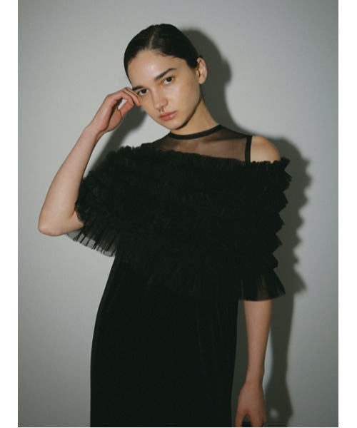 AMAIL（アマイル）の「Millefeuille mature dress（ドレス・レディース・ブラック/グレー・M/S）」の3枚目の写真