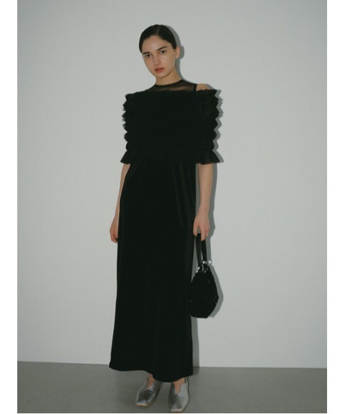 AMAIL（アマイル）の「Millefeuille mature dress（ドレス・レディース・ブラック/グレー・M/S）」の4枚目の写真