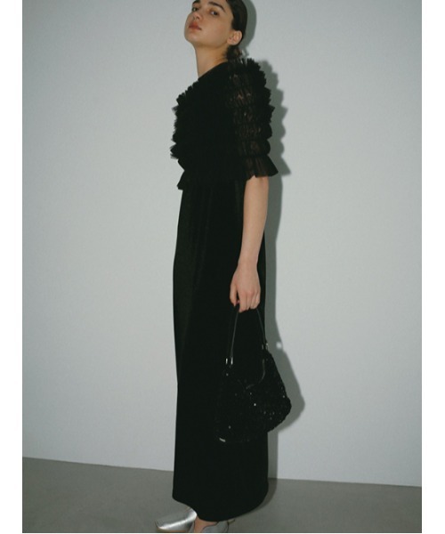 AMAIL（アマイル）の「Millefeuille mature dress（ドレス・レディース・ブラック/グレー・M/S）」の5枚目の写真