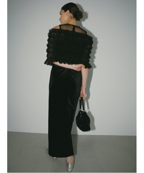 AMAIL（アマイル）の「Millefeuille mature dress（ドレス・レディース・ブラック/グレー・M/S）」の6枚目の写真