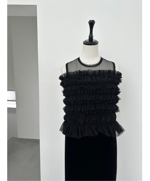 AMAIL（アマイル）の「Millefeuille mature dress（ドレス・レディース・ブラック/グレー・M/S）」の8枚目の写真