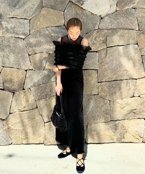 AMAIL（アマイル）の「Millefeuille mature dress（ドレス・レディース・ブラック/グレー・M/S）」の21枚目の写真