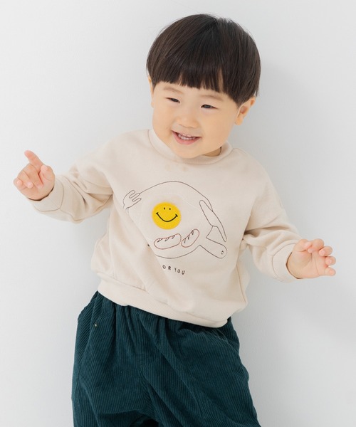 chil2(チルツー)の「スマイリーフェイス トレーナー(スウェット・キッズ・C/D/E/F/A/B・80cm/90cm/100cm/110cm/120cm/130cm/140cm)」の3枚目の写真