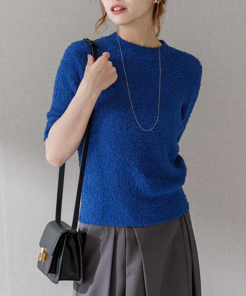 URBAN RESEARCH ROSSO WOMEN（アーバンリサーチ　ロッソ）の「コットンシャギーハイネックプルオーバー（ニット/セーター・レディース・ホワイト/オレンジ/ブルー・FREE）」の3枚目の写真