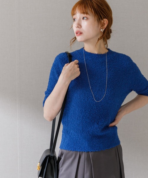 URBAN RESEARCH ROSSO WOMEN（アーバンリサーチ　ロッソ）の「コットンシャギーハイネックプルオーバー（ニット/セーター・レディース・ホワイト/オレンジ/ブルー・FREE）」の4枚目の写真
