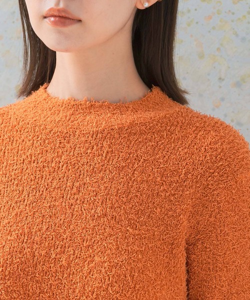 URBAN RESEARCH ROSSO WOMEN（アーバンリサーチ　ロッソ）の「コットンシャギーハイネックプルオーバー（ニット/セーター・レディース・ホワイト/オレンジ/ブルー・FREE）」の8枚目の写真