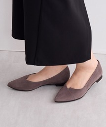 【Made in Japan】アシンメトリーVカットフラットパンプス/641316