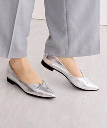 【Made in Japan】アシンメトリーVカットフラットパンプス/641316