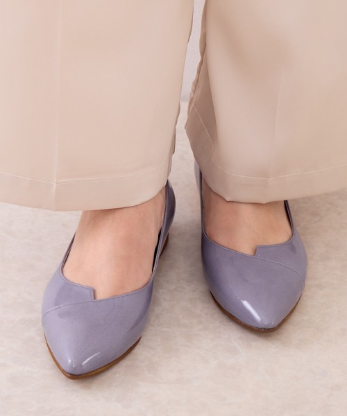 Made in Japan】アシンメトリーVカットフラットパンプス/641316