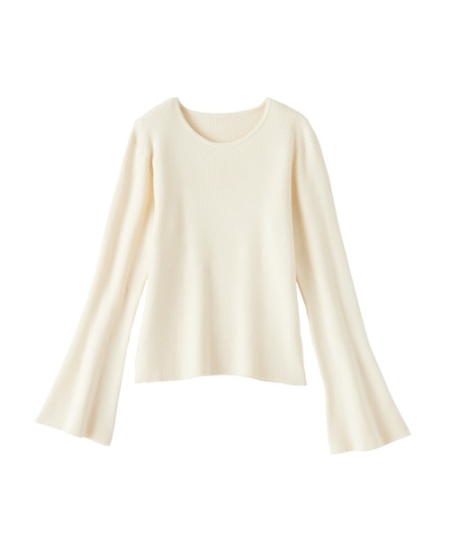 CHAN ME（チャンミ）の「配色フレアースリーブニット（ニット/セーター・レディース・ブラック/アイボリー/グレー/ブルー/アイボリー系/イエロー/ブラック系/ピンク・MEDIUM/LARGE/X-LARGE）」の17枚目の写真