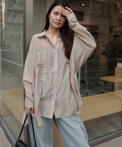 CORNERS(コーナーズ)の「シアードルマンシャツ(シャツ/ブラウス・レディース・オフホワイト/グレー/ブラック/グレイッシュベージュ/ブラウン・M)」の16枚目の写真