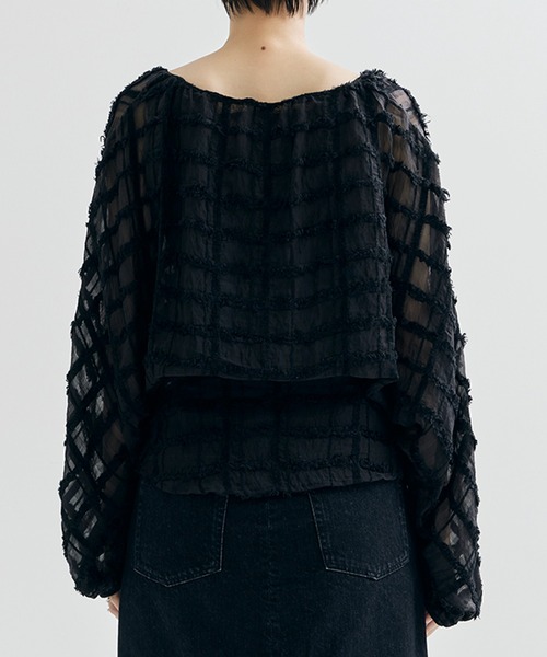 【定価57,200円】ターク・TAAKK シアーシャツ　サイズ3 ブラック TAAKK/ターク】SHEERED SHIRTS（シャツ/ブラウス）｜TAAKK（ターク）の