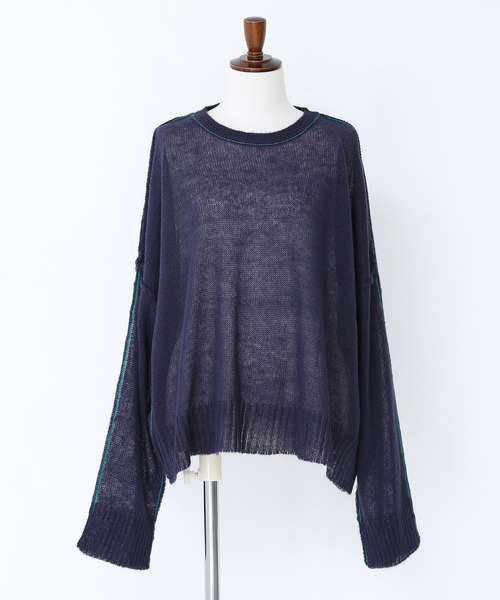 n'OrLABEL（ノアールレーベル）の「『モヘヤタッチシアーニット』（ニット/セーター・レディース・ライトグリーン/ピンク/ネイビー/アイボリー・FREE）」の9枚目の写真