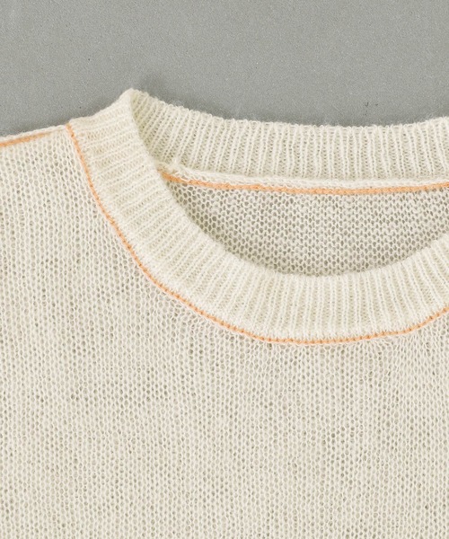 n'OrLABEL（ノアールレーベル）の「『モヘヤタッチシアーニット』（ニット/セーター・レディース・ライトグリーン/ピンク/ネイビー/アイボリー・FREE）」の5枚目の写真