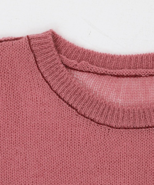 n'OrLABEL（ノアールレーベル）の「『モヘヤタッチシアーニット』（ニット/セーター・レディース・ライトグリーン/ピンク/ネイビー/アイボリー・FREE）」の6枚目の写真