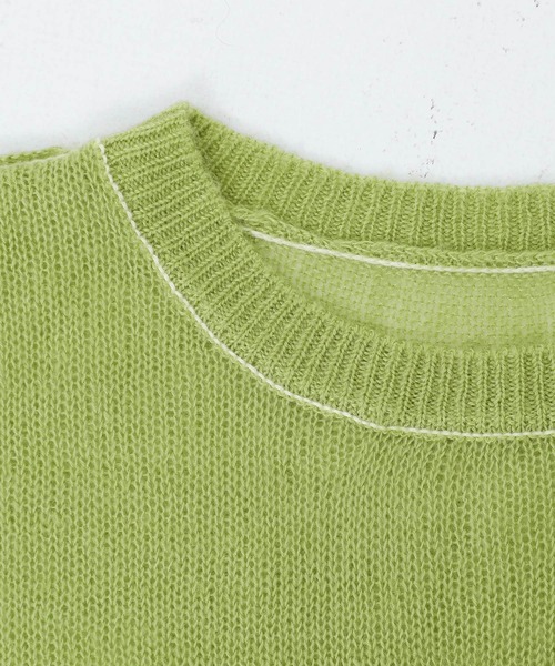 n'OrLABEL（ノアールレーベル）の「『モヘヤタッチシアーニット』（ニット/セーター・レディース・ライトグリーン/ピンク/ネイビー/アイボリー・FREE）」の8枚目の写真