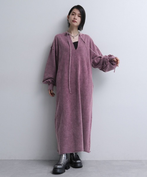 HARE（ハレ）の「2WAYパウダーカコウワンピース(HARE)（ワンピース・レディース・パープル/ブラック・FREE）」の7枚目の写真