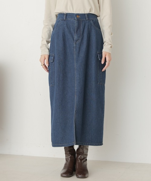 Bab（バブ）の「サイドポケットデニムスカート（デニムスカート・レディース・インディゴブルー/ブルー/ブラック・M）」の22枚目の写真